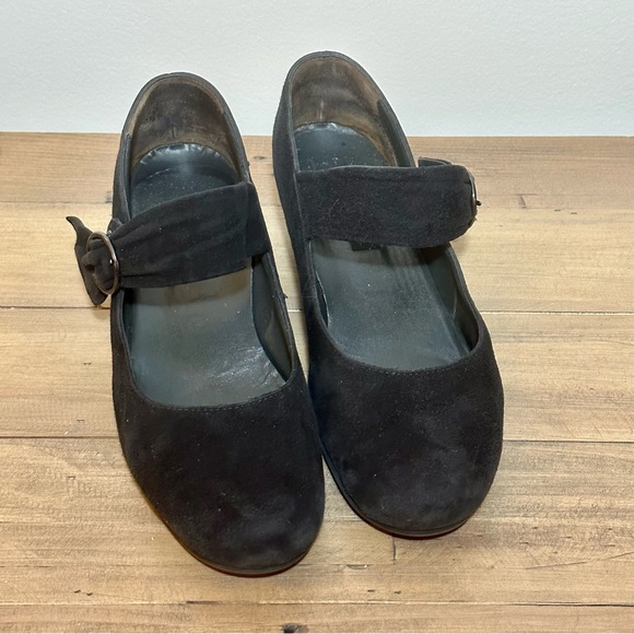 Paul Green black suede Mary jane with low wedge heel US size 10 - Picture 2 of 10